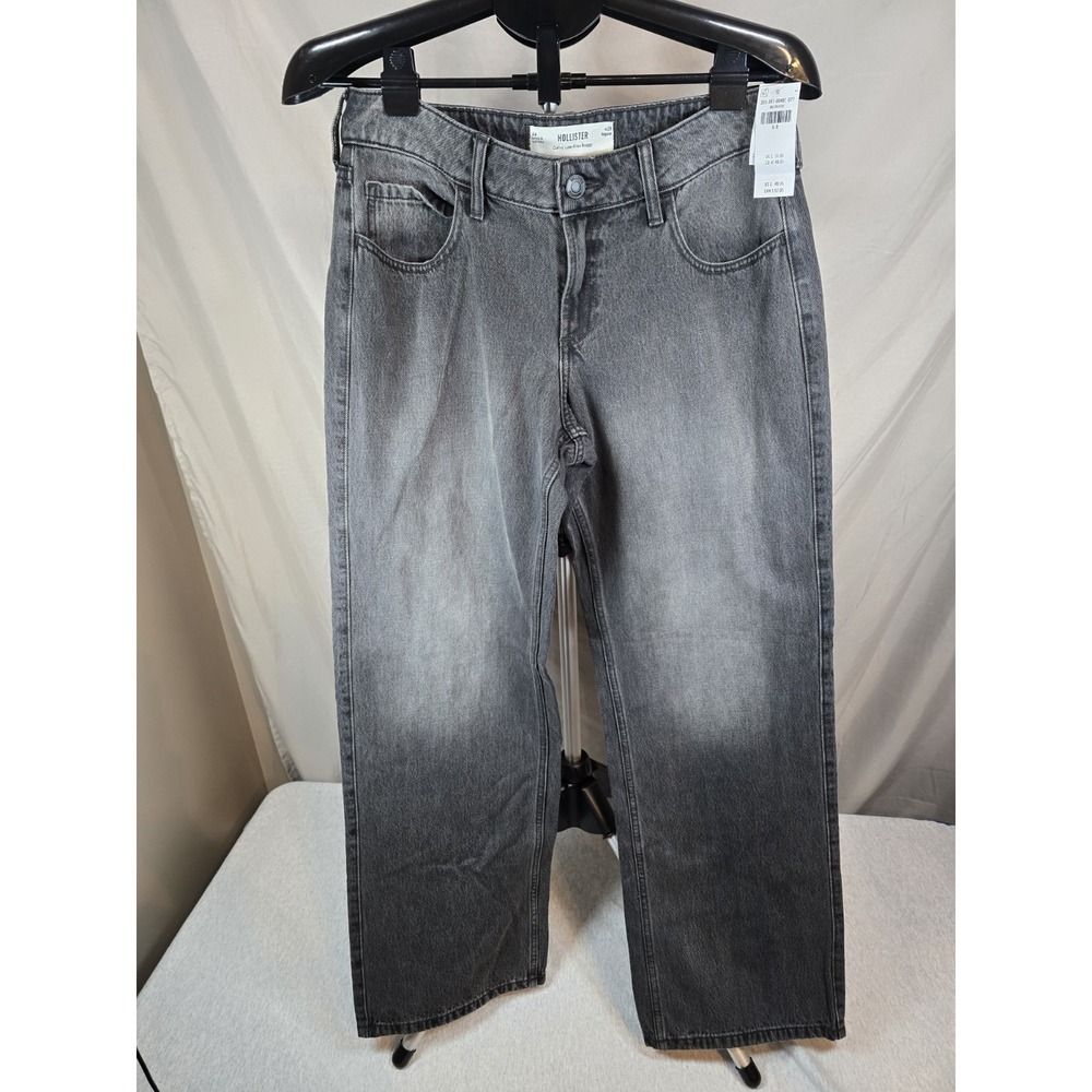 Hollister‎ Jeans Women's 6R  Curvy Low Rise Baggy Charcoal Wash 28W